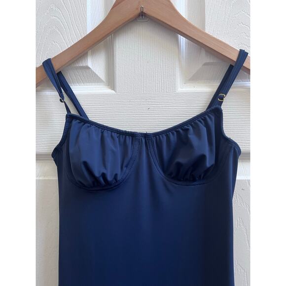 Danielle Bernstein Blue Milkmaid Adjustable Spaghetti Straps Dress Size Small - Picture 5 of 13
